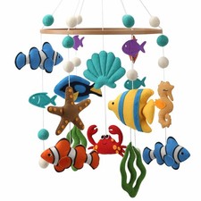 Ocean Mobile for Crib - Colorful Gender Neutral Ocean Crib Mobile for a sea T...