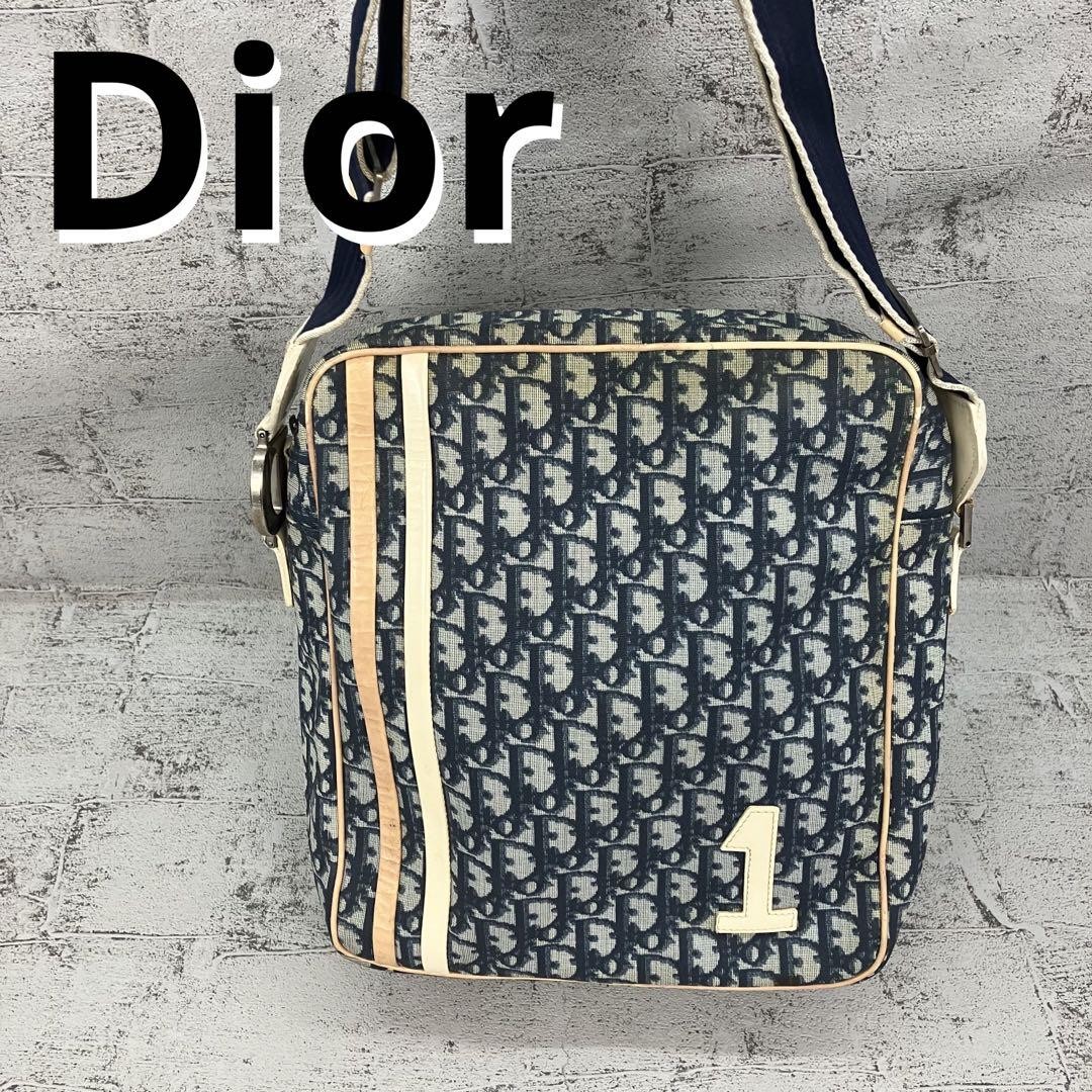 Dior Trotter Shoulder Bag Vintage Leather Classic Purse  