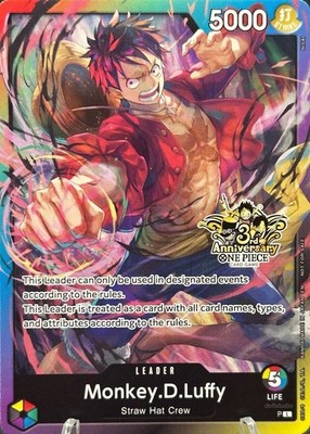Monkey.D.Luffy • OP-PR Alt Art Stamped 3rd Anniversary Promo One