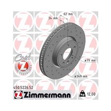 1x ZIMMERMANN Bremsscheibe Ø 349mm für Land Rover Range Rover 450.5226.52