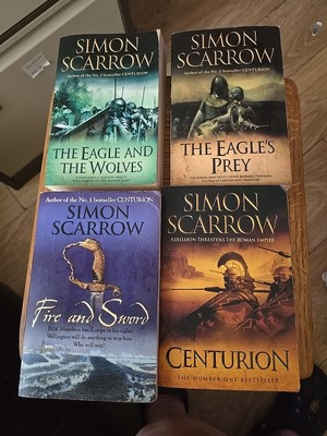 Simon Scarrow Bundle - The Eagle's Prey -  Fire And Sword - Centurion - The Eagl