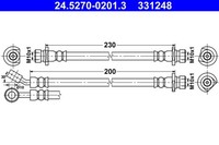 Bremsschlauch ATE 24.5270-0201.3 FüR Honda FK Civic FN 8 Hatchback FK1 FN1 FK2