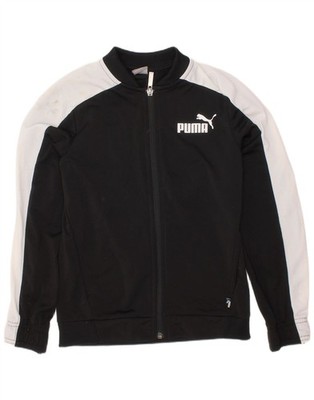 Puma Jungen Grafik Trainingsanzug Oberteil Jacke 9-10 Jahre schwarz Colourblock AZ35
