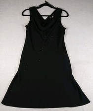 SL Fashions Sleeveless Swag Neck Little Black Dress USA Size 12P Cocktail