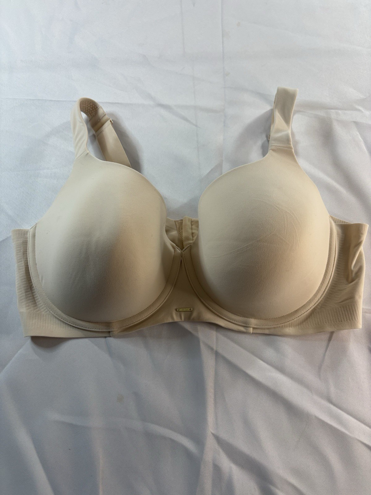 Cacique T-Shirt Bra 44D Beige Molded Cups Adjustable Straps Underwired