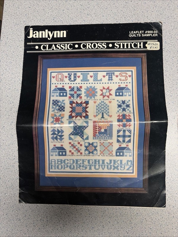 Janlynn Quilts Sampler Cross Stitch Kit Partially Finished