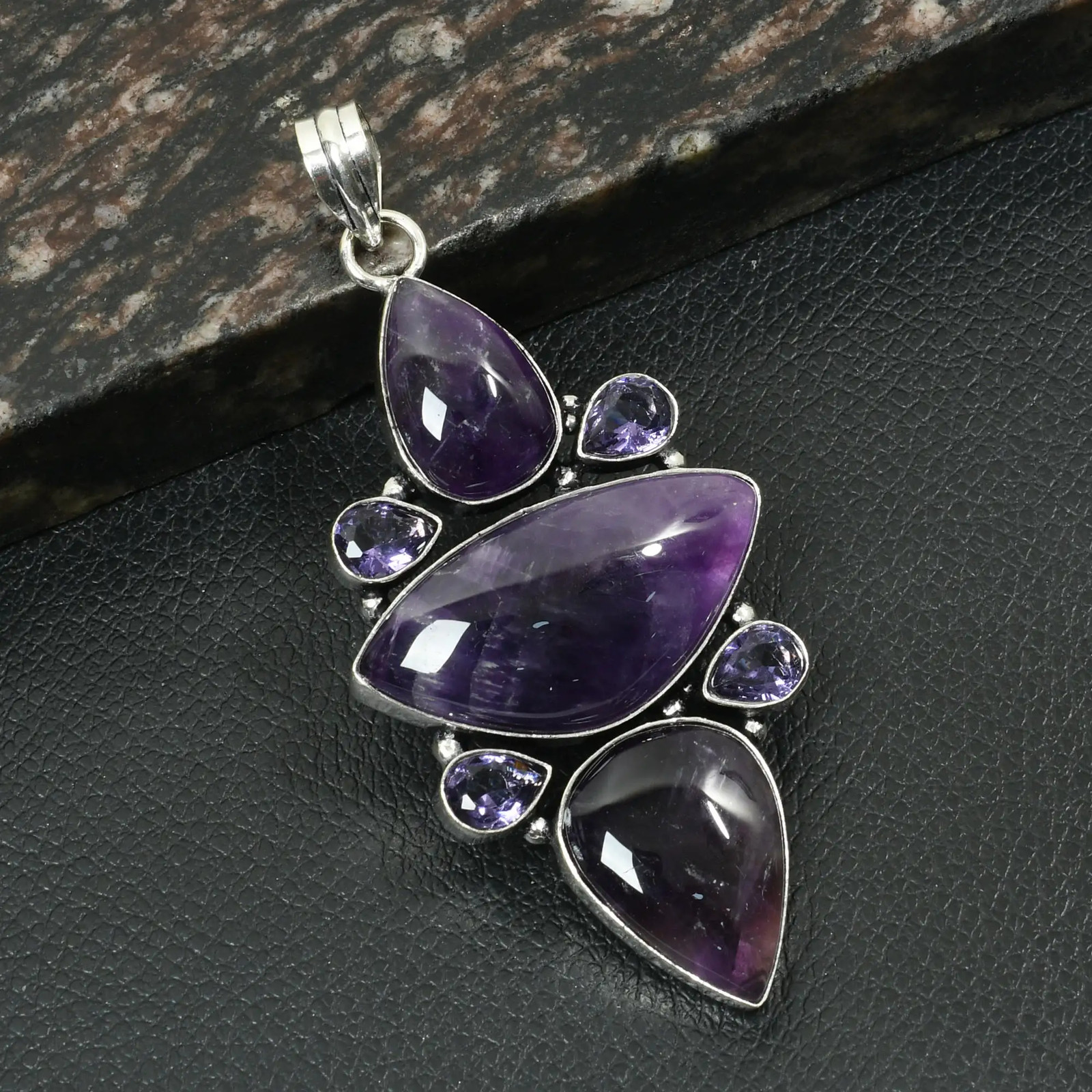 Amethyst Gemstone Ethnic Handmade Pendant Jewelry For Unisex 3