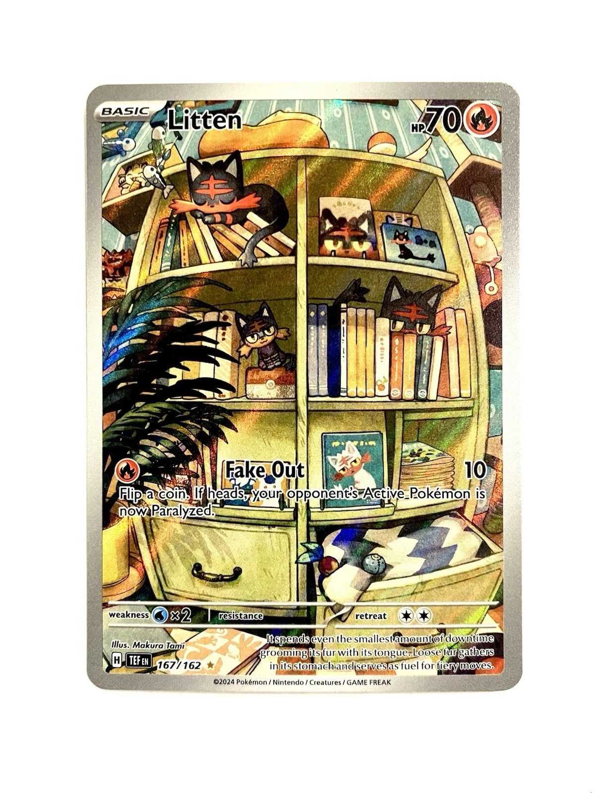 Litten 167/162 Temporal Forces Illustration Rare Pokemon TCG NM