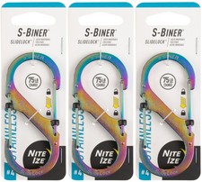 Nite Ize S-Biner SlideLock Stainless Steel Carabiner 4 - Spectrum 3-Pack 