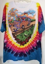 1994 GRATEFUL DEAD XL Summer Tour Concert Liquid Blue Tie Die Graphic Tshirt Tee