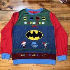 Rare New Size Large Batman And Friends DC Comics Ugly Christmas Sweater