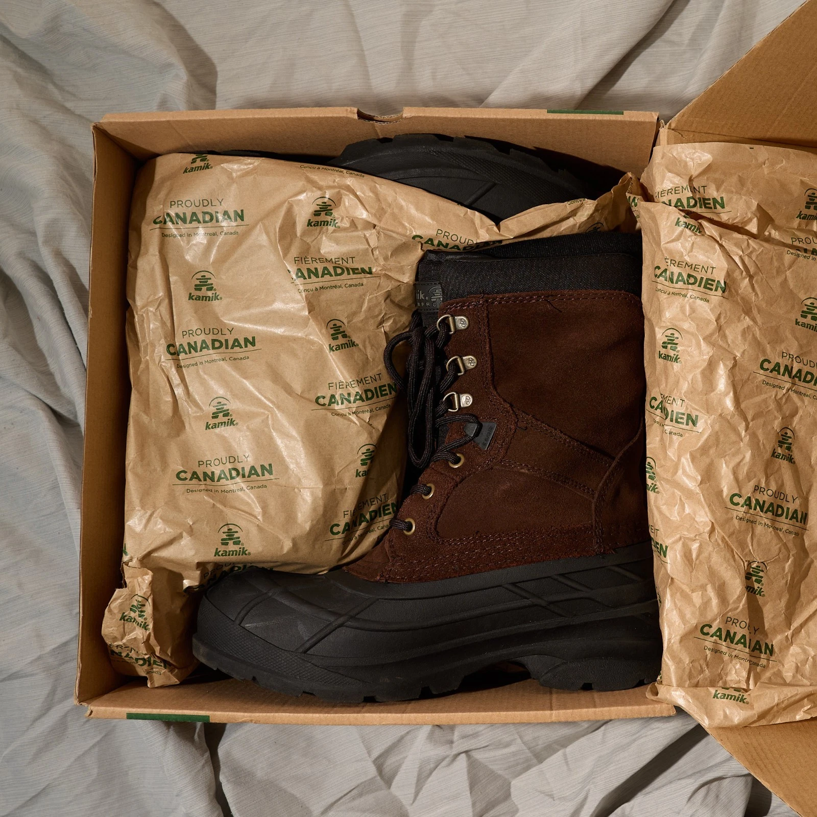 Men's Kamik Nation Plus Insulated Waterproof Boots Size 9 Dark Brown