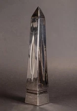 Jaru Mid-Century Modern Platinum Plated Obelisk Sculpture 1974 Signed