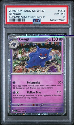 #ad #ad PSA 8 GENGAR 094 165 SAMS CLUB EXCLUSIVE 151 4 PACK TIN COSMOS HOLO $100.00