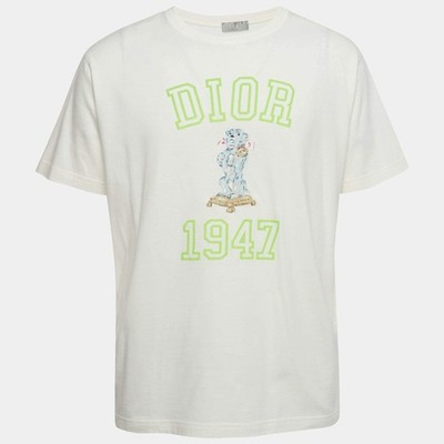 Dior Christian 1947 ホワイトTシャツ 24AW 美品 Dior Homme White Bobby 1947 Applique Cotton TShirt L | eBay