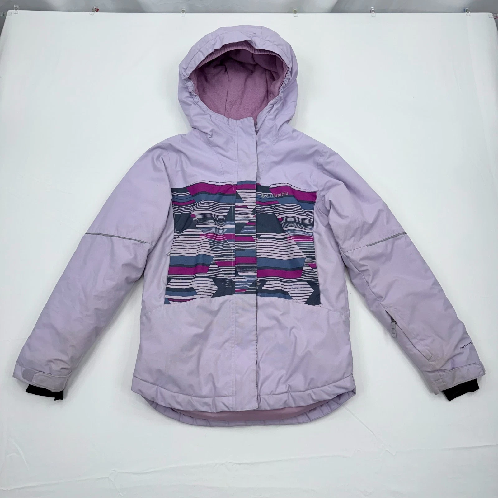 Columbia Omni-Heat Insulated Jacket Girls Medium 10-12 Hooded Full Zip Omni-Tech