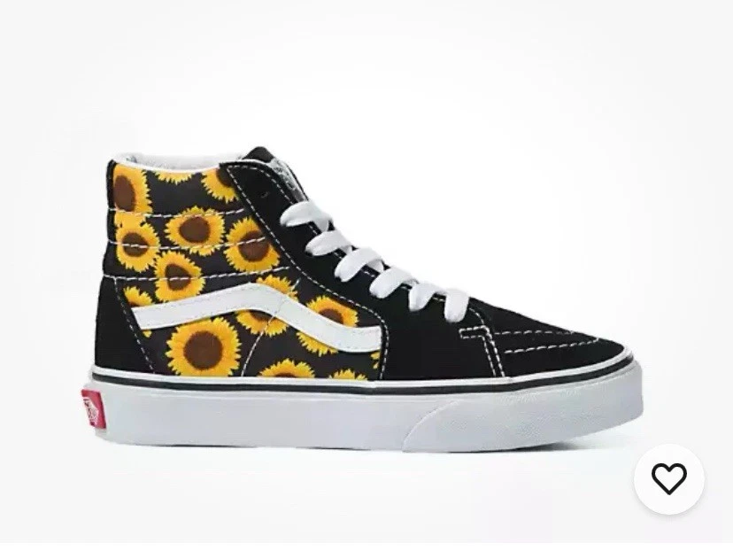 Scarpe da skate VANS Sunflower nere scamosciate alte ragazze bambini taglia 2