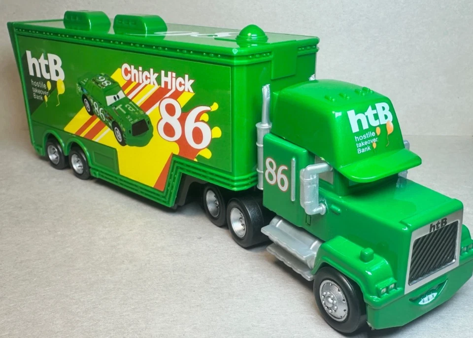 Disney Pixar Cars Chick Hicks Hauler Semi #86 Copa Pistón Diecast Deluxe 1:55 FC Foto 2 de 4