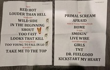 MOTLEY CRUE Nikki Sixx 2026 Tour Concert Stage 5 GUITAR PICKS +  SETLIST 1,2,3,4