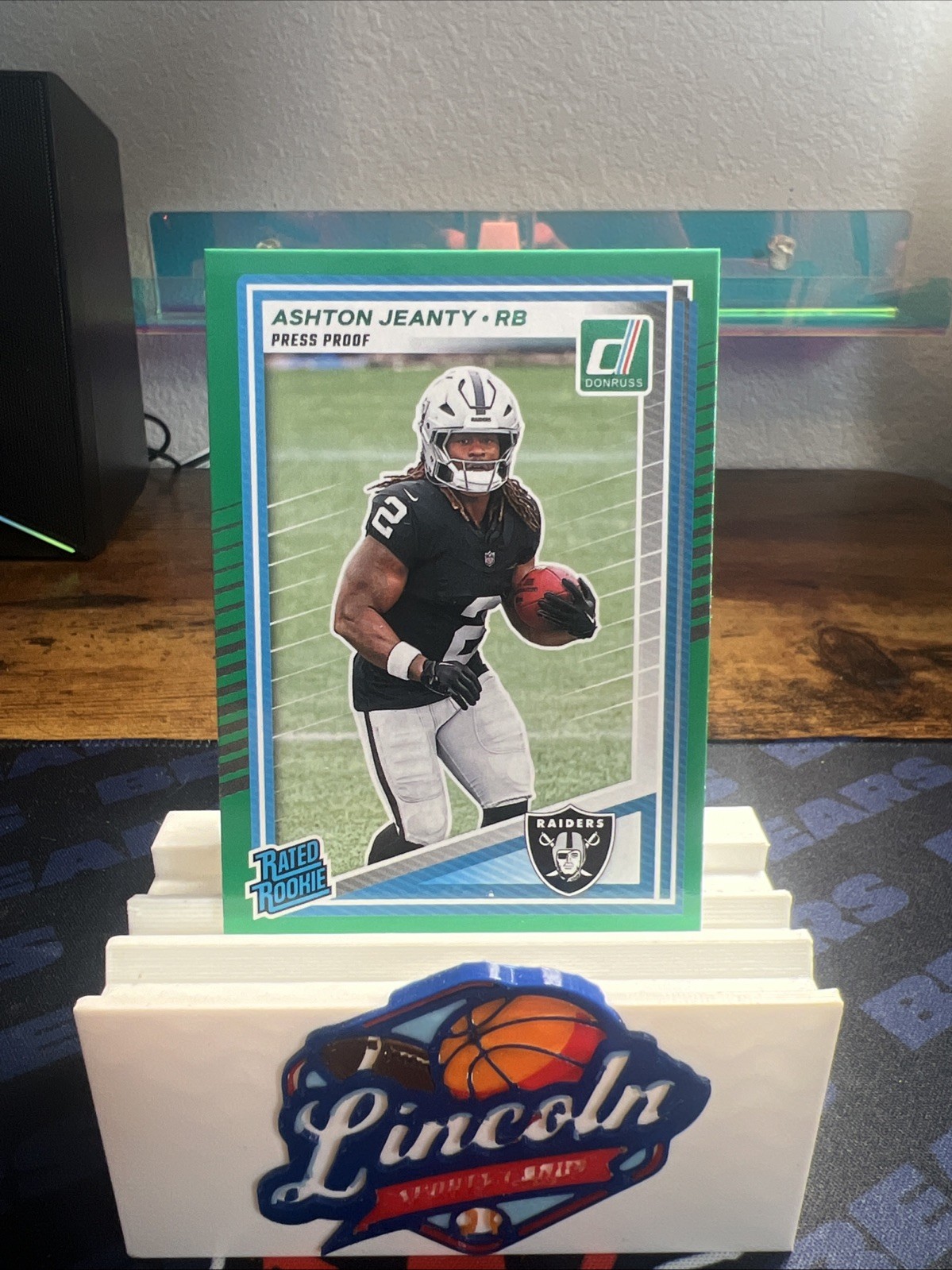 2025 Panini Donruss - Rated Rookie Ashton Jeanty #305 Press Proof Green (RC)