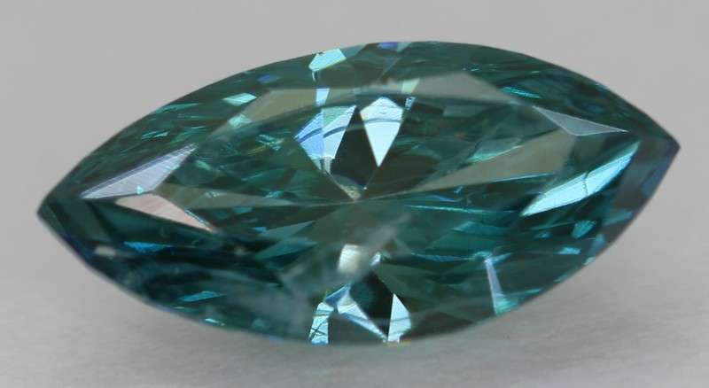 0.73 Ct Fancy Vivid Blue SI2 Marquise Natural Enhanced Diamond 9.39X4.45mm VIDEO
