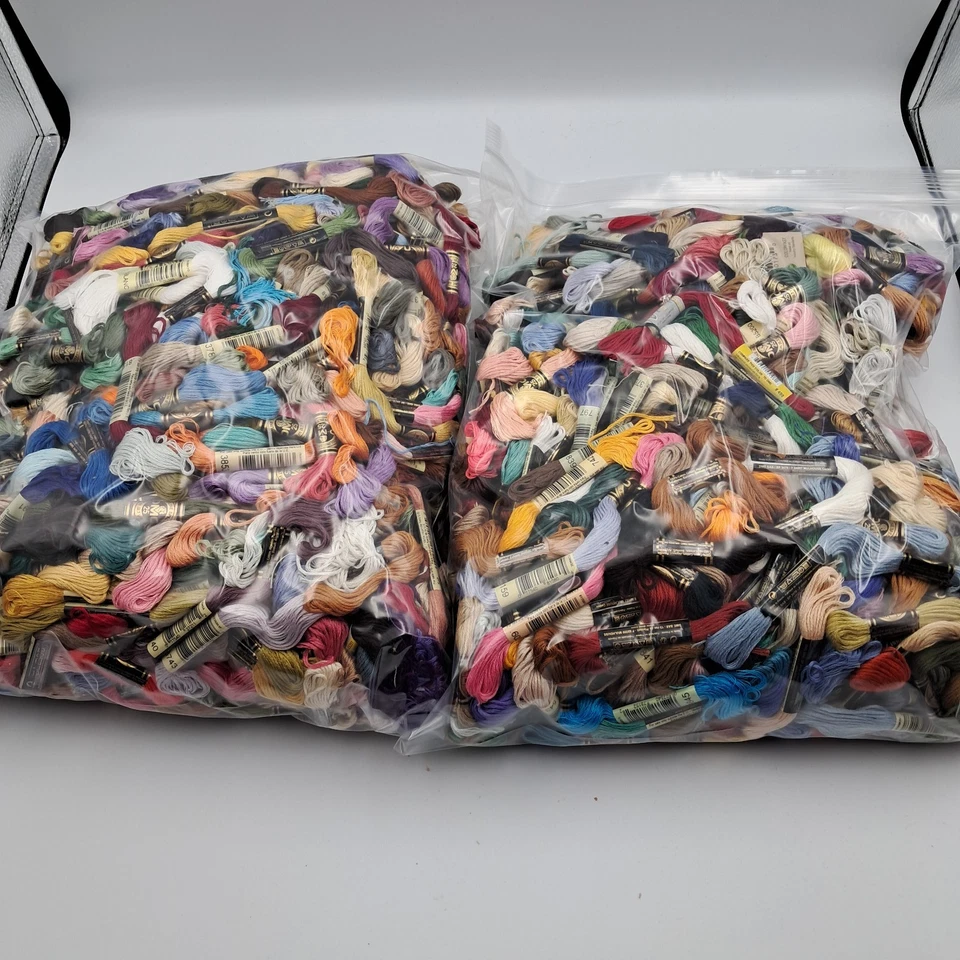 Lot Of 900+ Skeins 3.6 Ibs DMC Embroidery Floss Thread Various Colors - Image 2 of 3