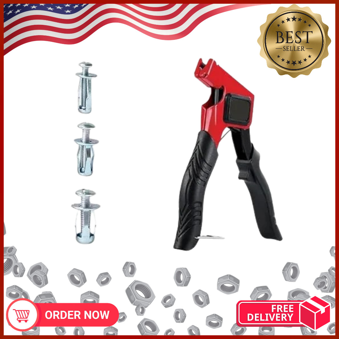 91Pcs M4 M5 M6 Jack Nuts Petal Nut Kit with Screws & Heavy Duty Rivet Gun