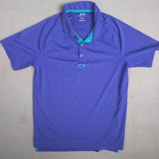 Oakley Golf Polo Shirt Mens Regular Fit Purple Teal Performance