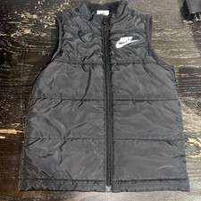 NIKE Black Puffer Vest Jacket Unisex Children  s Size 6/MYears Full zip Kids