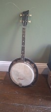 Vintage 4 String Banjo Ukulele Tenor Banj String Instrument