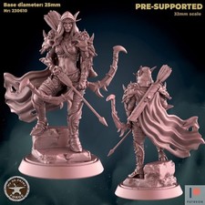 Sylvanas Windrunner, Standing - 32mm Scale Unpainted Miniature for TTRPG