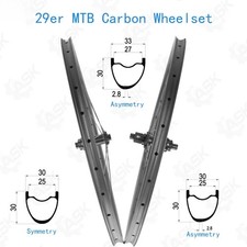 29er 30mm Depth MTB Mountain Bike Carbon Wheelset 28 32Holes Center Lock Wheels