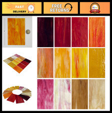 12-Pack 6"x4" Stained Glass Sheets for DIY Crafts, Mosaic Art, Vibrant Colors