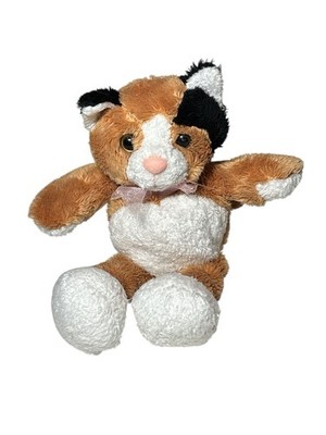 Preferred Plush Calico Kitty Cat 8  Pink Bow Orange White Black  Stuffed Animal