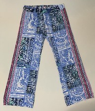 LILLY PULITZER Bal Harbour Palazzo Pant Blue Patchwork Size LARGE