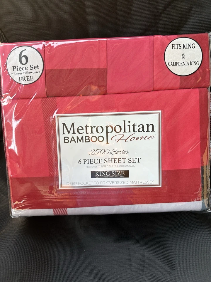 Juego de sábanas Metroplitan Bamboo Home felpa algodón tamaño queen 6 piezas Foto 2 de 2