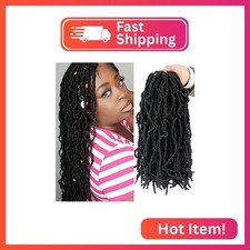 Youngther New Faux Locs Crochet Hair Extensions 14 Inch 6 Packs Black 1B 