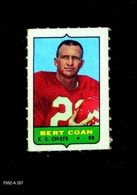 1969 Topps 4-in-1 Single #207 Bert Coan Chiefs