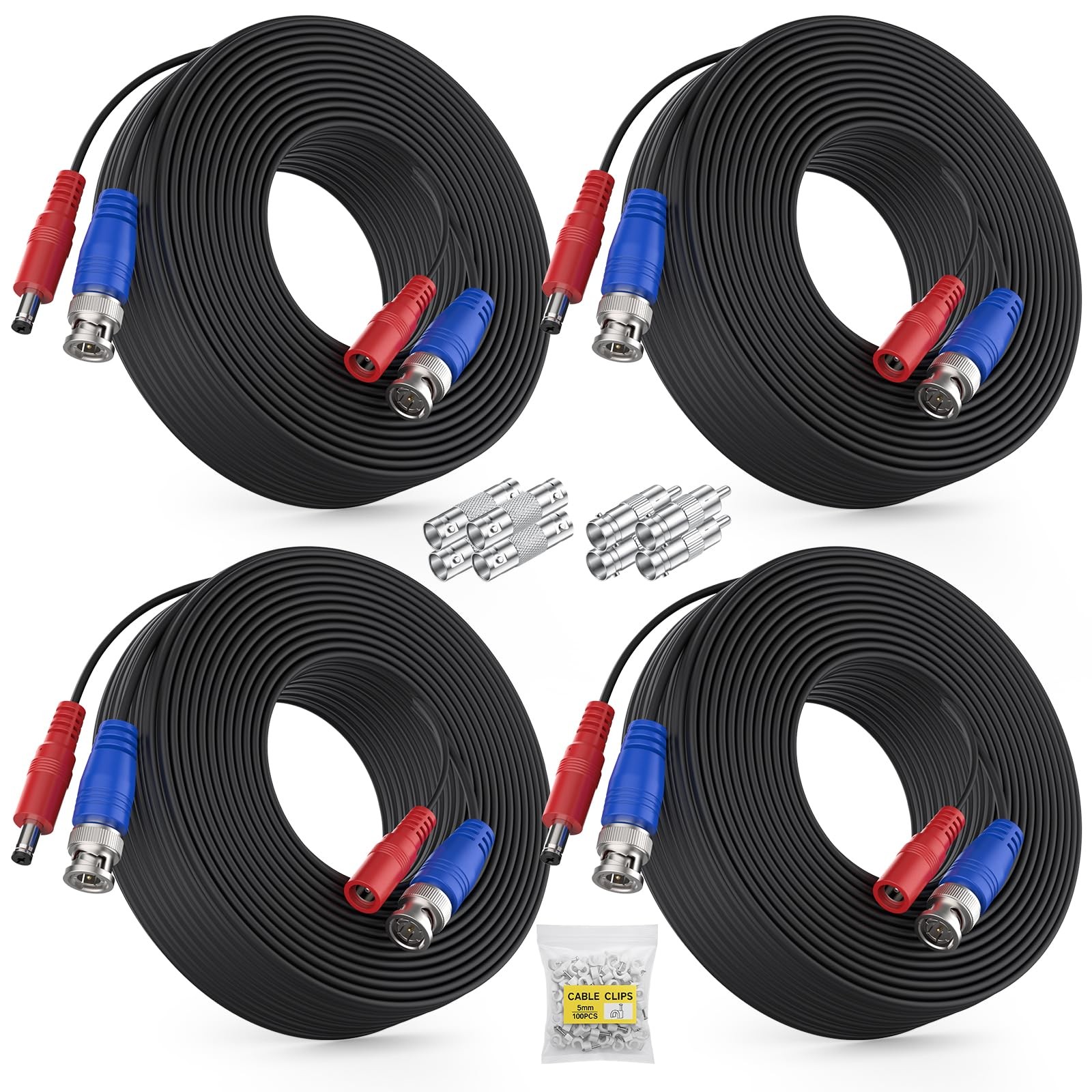 ANNKE 4 Pack 30M/100ft All-in-One Video Power Cables, BNC 10