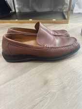Cole Haan Shoes Mens 10.5 Brown Leather Loafers Slip On Dress Apron Toe Classic