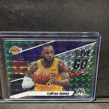 2019-20 Panini Mosaic - Give and Go LeBron James #8 Green Mosaic Prizm