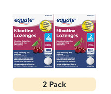 2 pack Equate Nicotine Lozenge 2 mg,Cherry Flavor,108 Count Stop Smoking Aid