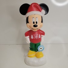 Mickey Mouse Santa Christmas Sweater 14.1  Blow Mold Disney Gemmy Light Up Decor