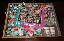 The Sewing Box 500 pc Springbok Puzzle COMPLETE 18 X 23 1/2 In