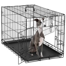 Dog Crate, 36 Inch Medium Double Door Dog Cage with Divider Panel and Plastic...