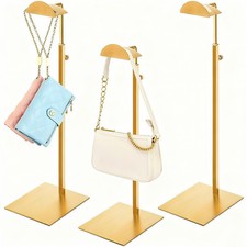 Hacaroa Set of 3 Purse Display Stand Stainless Steel, Adjustable Metal Handba...