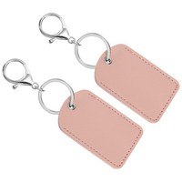 Leder SchlüSselanhäNger, 2Er Pack Pu Mit SchlüSselringen SchlüSselhalter, Pink