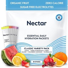 Nectar Hydration Packets - Electrolytes Powder Packets - No Sugar or Calories..