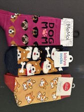 dog socks Fun 3 Pairs Doggy Fun Unisex Different Size Pup Love