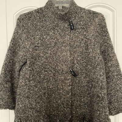 Ruby Rd. Black and Gray Cardigan with Toggle Closures
